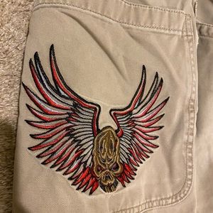JNCO Fighter Army Twill Skull Wings Size 32X32 Mens Cargo Pants Vintage